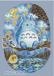 十字绣图纸xsd重绘saga源文件13761龙猫 儿童房卡通