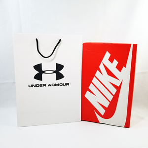 安德玛运动鞋盒手提袋巨石强森under armour白卡纸购物袋支持定制