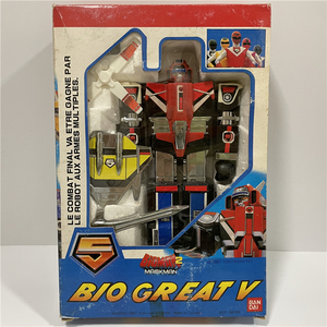 绝版老货怀旧玩具 台制 光战队 Maskman机器人Bio Great V 脆胶版
