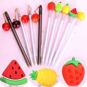 中性笔批发小学生可爱卡通造型创意韩国0.38mm细办公签字水果樱桃