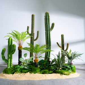 大型仿真仙人掌室内造景橱窗绿植假树设计楼梯间仿生热带植物摆件