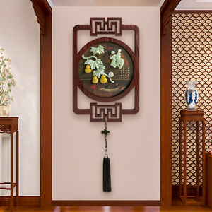新中式玉雕画墙上装饰品沙发背景墙挂画中国风挂件餐厅壁挂装饰画