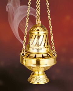 现货b德国进口 天主教圣物礼仪用品提炉吊炉香炉抛光黄铜手工制作