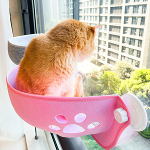 猫咪猫窝窗户吊床毛毡猫窝挂床落地窗吸盘空中别墅宠物窝玻璃吸盘