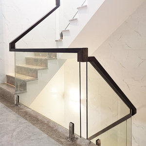 白钢楼梯扶手护栏榉木围栏阳台玻璃户外家用loft欧式别墅室内复式