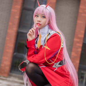 darling in the franxx女主02战斗服 cosplay服装套装假发现货