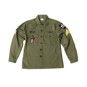 beachhunter og107 约翰列侬军事春季男衬衫工装外套徽章复古风