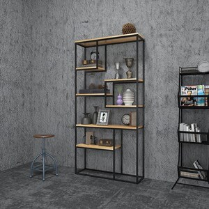 定制loft工业风隔断书架装饰展厅屏风展示柜现代简约落地陈列架子