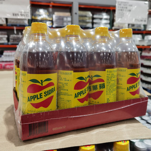 costco开市客代购苹果西打苹果味碳酸汽水饮料600ml*12瓶