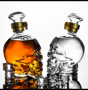 2瓶套餐水晶伯爵骷髅头伏特加骷髅头威士忌时尚个性370ml洋酒烈酒