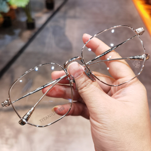 简丹克罗心潮百搭纯钛超轻金色眼镜框架大框防蓝光男女素颜配近视