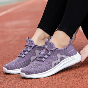 足力健健步鞋夏季老人鞋女妈妈网面透气中老年系带轻便运动散步鞋