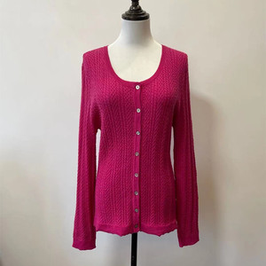 23春款高品质~柔糯全羊毛通体绞花圆领开衫毛衣外套【宗逸】