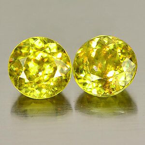 大促贵重宝石彩色宝石1.65克拉榍石裸石一对高净度高火彩