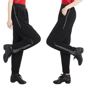 果果水兵舞服装全新女2019新款广场舞裤宽松哈伦裤夏天黑色长裤子