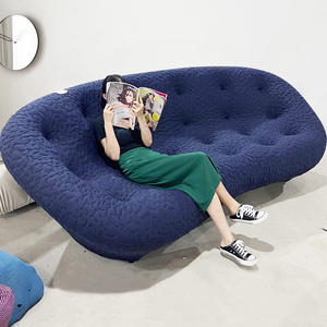 布艺贝壳沙发客厅创意个性时尚休闲公寓美容院休息区网红弧形沙发