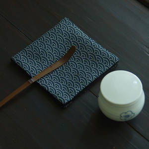 sus daily|日本进口棉布传统青海波纹样仿刺子绣茶巾洁方小茶席