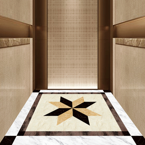 电梯轿厢地板pvc地胶地垫物业酒店定制logo仿大理石防水防滑防火