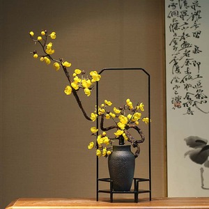 中式复古陶瓷腊梅花艺瓶摆件客厅电视柜玄关装饰品样板间桌面摆件