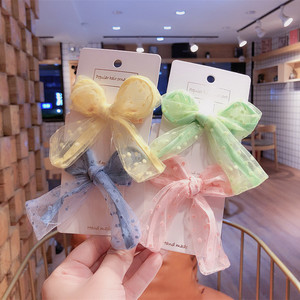 新款韩版糖果色甜美蝴蝶结儿童发夹侧边夹女童可爱兔儿朵可调发饰