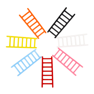 烘焙生日蛋糕装饰梯子摆件百搭彩色小云梯楼梯插件插牌