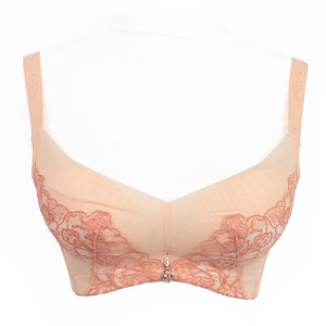 阳光丽人夏季女士内衣小胸聚拢文胸加厚美背调整型性感蕾丝边胸罩