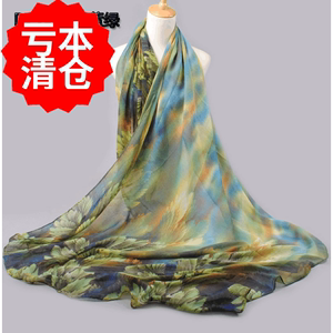 新款韩版时尚巴厘纱围巾女士冬季保暖空调房披肩超长大尺寸沙滩巾