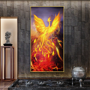 凤凰画入户玄关装饰画卧室客厅挂画中国风走廊尽头过道装饰壁画