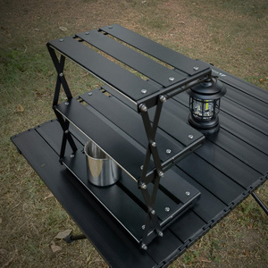 化用露营面桌QCX置物架折叠收纳黑枱野营桌子野餐神器户外装备品