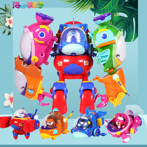 庄臣海豚帮帮号五合体帮帮超能侠乌贼海豚艇变形机器人玩具女孩