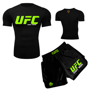 毒液拳击短裤速干T恤紧身套装UFC泰拳男女格斗儿童散打搏击训练服
