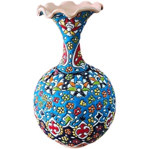 600人付款淘宝特色花壶瓶土陶伊朗手工上釉彩绘工艺品花瓶花纹随机y33