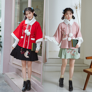 汉服女春秋款现代汉元素中国风学生正品原创整套小个子小女孩套装