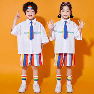 六一男女 童啦啦操小学生幼儿园演出服儿 童啦啦队表演衣服套装
