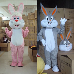玉兔兔年吉祥物卡通人偶服装兔八哥动漫人物头套复活节兔子人穿玩
