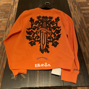 日本代购 chrome hearts 克罗心 橙色花卉宝剑卫衣圆领 男女同款