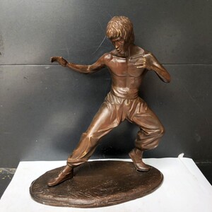 正品纯铜李小龙铜雕摆件电影明星功夫巨星英雄人物工艺收藏纪念品