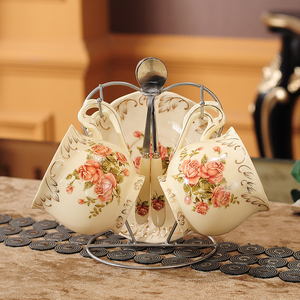 咖啡杯欧式小奢华复古英式下午茶杯套装高档家用陶瓷花茶杯碟精致