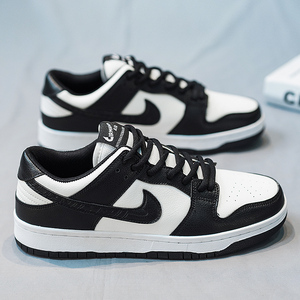 男鞋空军一号低帮aj黑白熊猫学生板鞋男运动鞋休闲透气百搭潮鞋女