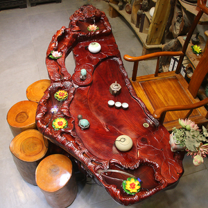 树根根雕茶台红椿木整体根雕茶几茶海实木功夫原木茶桌hf5998