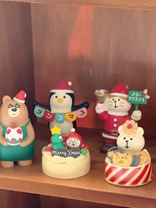 圣诞节可爱卡通猫咪树脂摆件圣诞礼物桌面装饰迷你摆件礼盒圣诞树