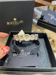 现货 专柜Buccellati 布契拉提 925纯银小雏菊手镯 全银。有钻石