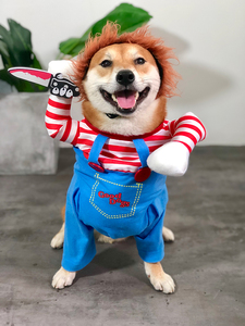 狗搞怪搞笑变身装拿刀狗衣服抖音同款网红狗柯基法斗泰迪柴犬衣服