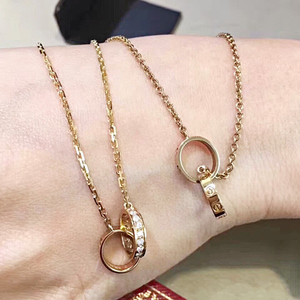 卡地亚白金钻石项链