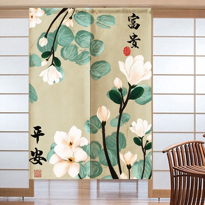 新中式门帘民栈吉祥如意玄关中国风水帘开运卫生间厨房隔断帘挂布