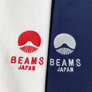 上车！BEAMS JAPAN富士山刺绣小LOGO台湾限定日系宽松情侣短袖T恤