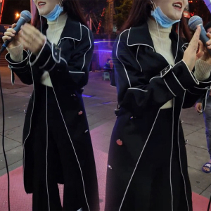 网红抖音同款衣服包边小个子风衣女二小姐宽松上衣百搭黑色外套潮