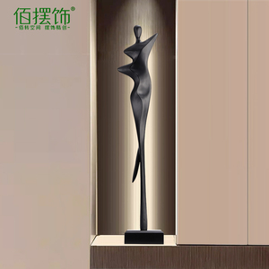 轻奢玄关柜摆件竖高客厅电视柜装饰品意式极简人物雕塑高级艺术感