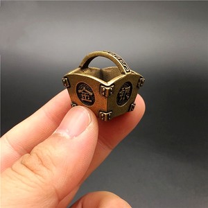 古玩杂项仿古纯铜金银满斗小摆件复古铜艺招财铜斗古玩收藏小铜器