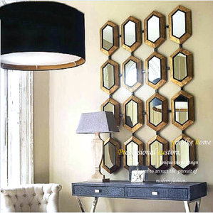 英洛克新古典装饰镜壁挂壁饰玄关镜客厅挂镜美式餐边壁镜包邮g069